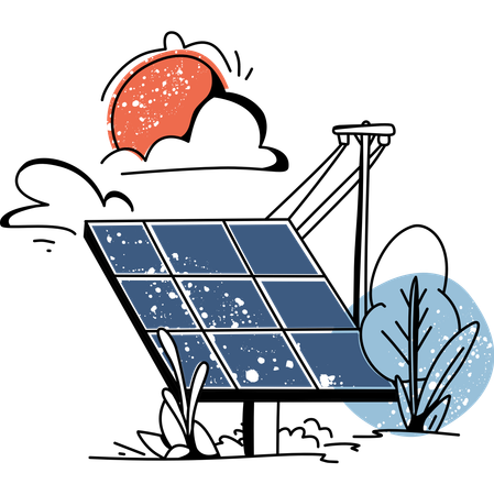 Instalación de paneles solares  Illustration