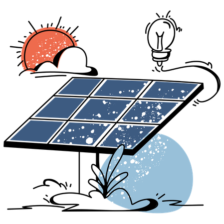 Instalación de paneles solares  Illustration