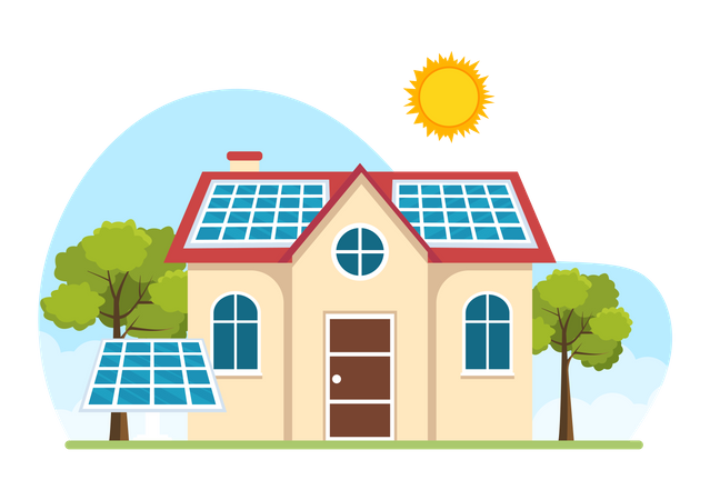 Instalación de energía solar  Ilustración
