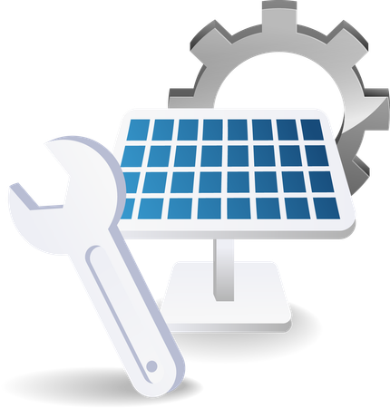 Installation and maintenance  solar panels  Illustration