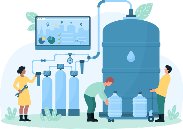 Installation of water supply system  Illustration
