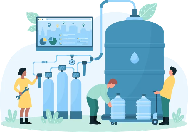Installation of water supply system  Illustration
