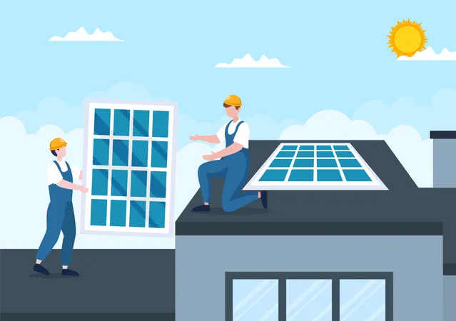 Installing Solar Panels  Illustration