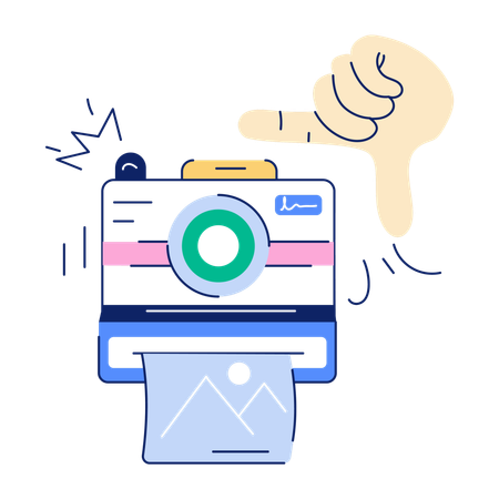 Instant Camera clicking pictures  Illustration