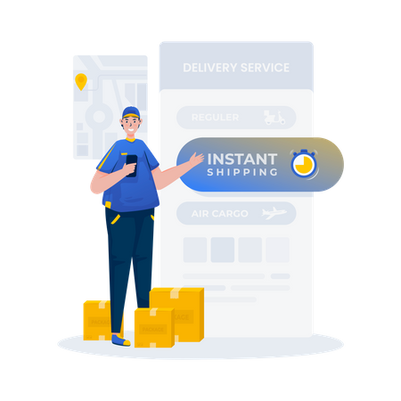 Instant shipping service  Illustration