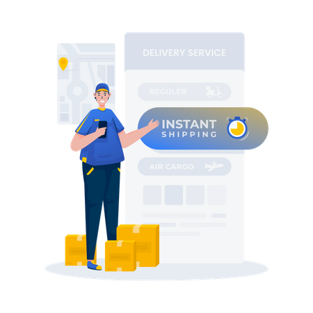 Instant shipping service  Illustration