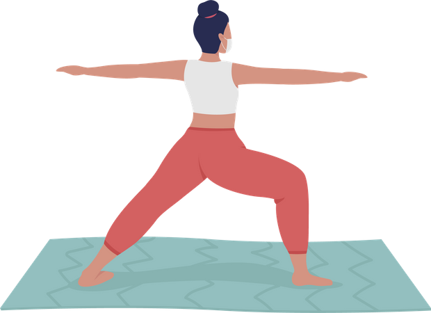 Instructora de yoga femenina  Ilustración