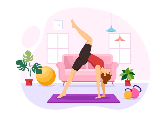 Instructora de yoga femenina  Ilustración