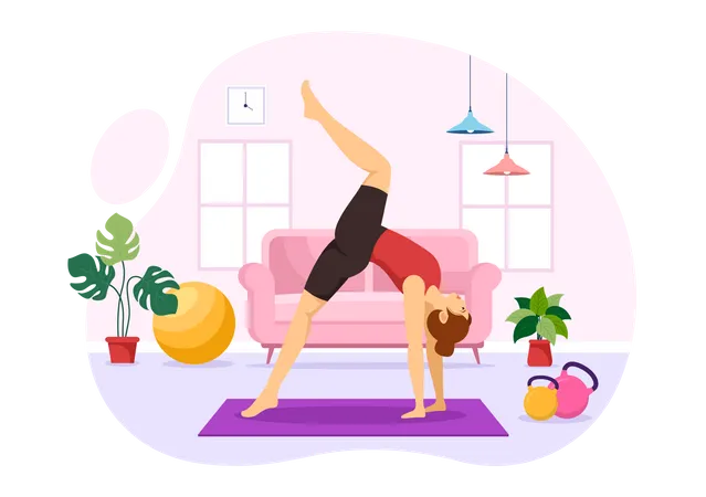 Instructora de yoga femenina  Ilustración