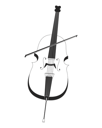 Instrumento de cordas de violoncelo  Ilustração