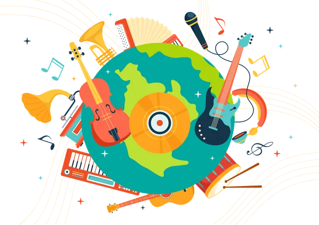 Instrumentos musicais  Ilustração