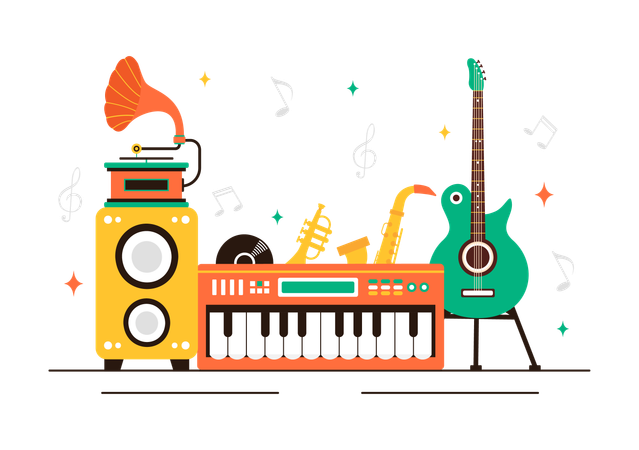 Instrumentos musicais  Ilustração