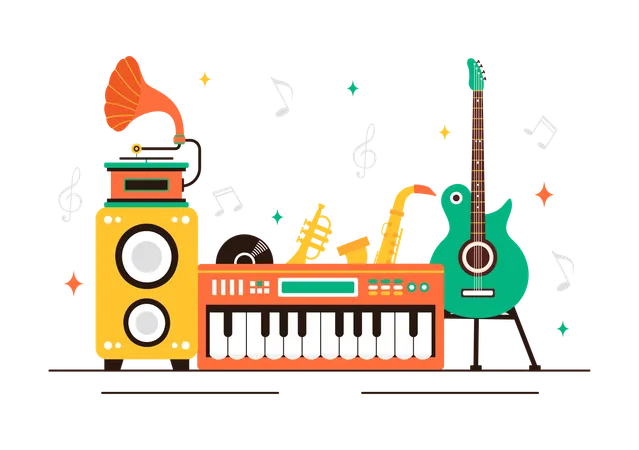 Instrumentos musicais  Ilustração