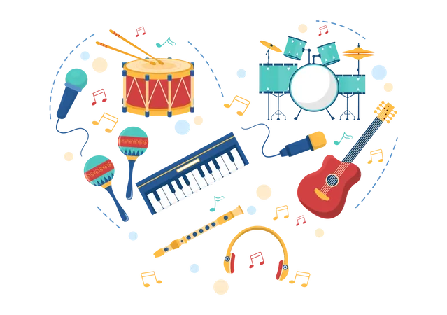 Instrumentos musicais  Ilustração