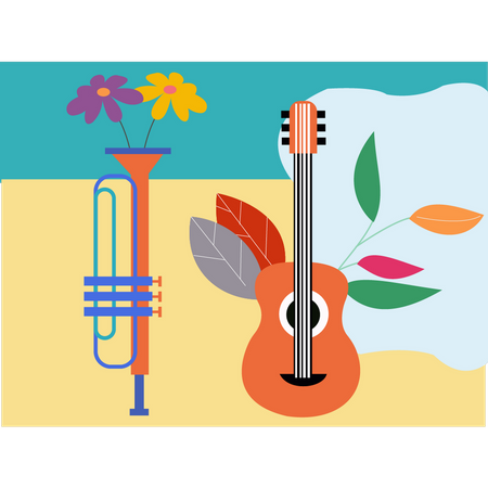 Instrumentos musicais  Ilustração