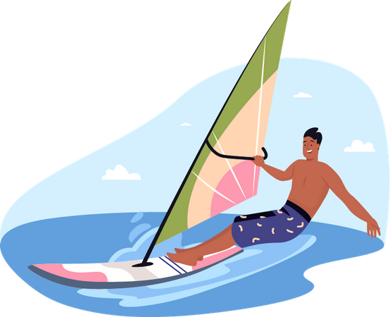 Instrutor de windsurf  Ilustração
