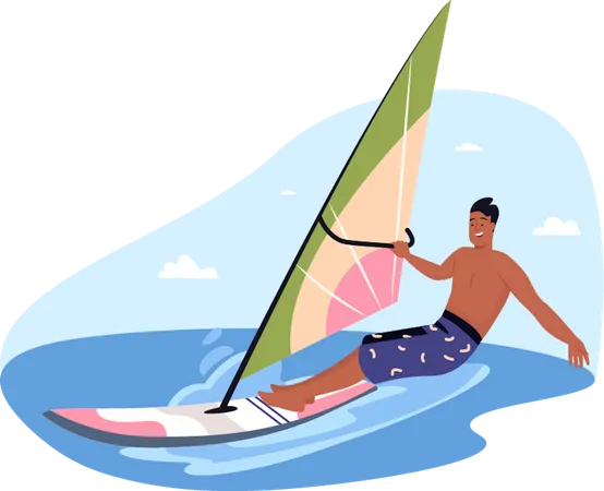 Instrutor de windsurf  Ilustração