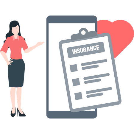 Insurance agent explaining insurance coverage  Illustration