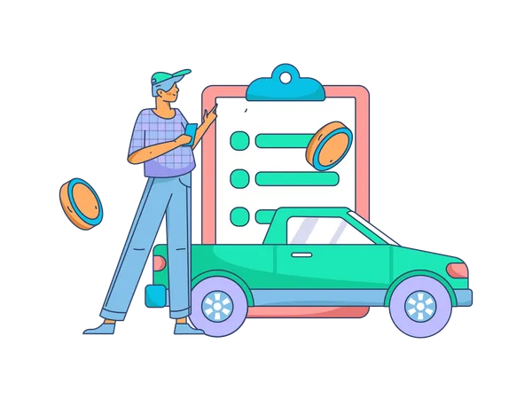 Insurance agent of car  Illustration