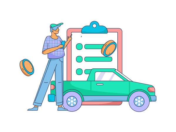 Insurance agent of car  Illustration