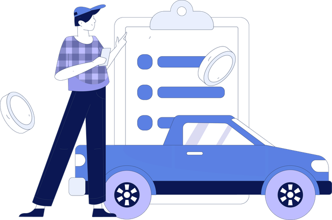 Insurance agent of car  Illustration