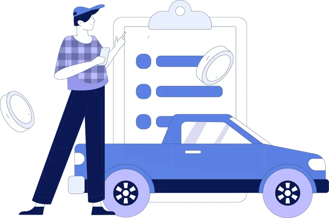 Insurance agent of car  Illustration