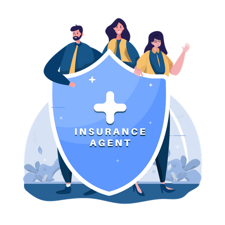 Insurance agent team Illustration