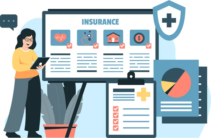 This Is An Illustration Of An Insurance Planner Is Like A Financial Architect Who Helps Individuals And Businesses Protect Themselves Against Unexpected Risks And Losses Perfect For Web Design Posters And Campaigns This User Friendly And Fully Editable Graphic Is A Tool For Taking An Insurance Planner For Financial Plans For Entrepreneurs Or Individuals Illustration