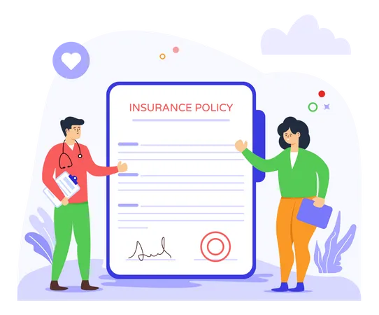 Get A Glimpse Of Insurance Policy Flat Illustration Illustration