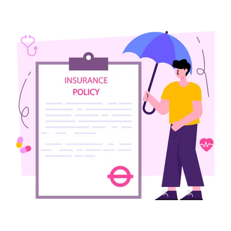 An Illustration Design Of Insurance Document Illustration