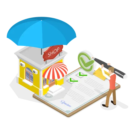 3 D Isometric Flat Vector Illustration Of Insurance Policy Services Health And Family Protection Item 1 Illustration