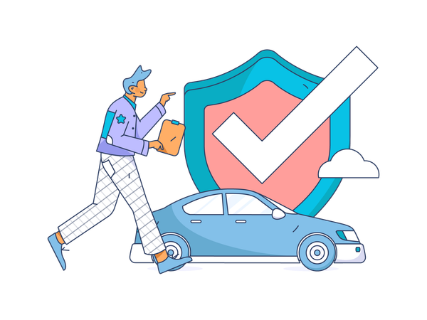 Insurance protection of car  Illustration