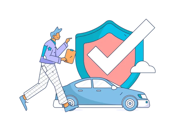 Insurance protection of car  Illustration