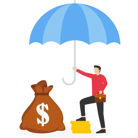 Insurance Protects Deposit Risk Vector Illustration In Flat Style Illustration