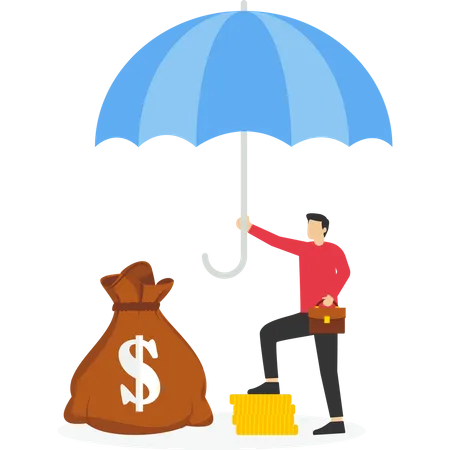 Insurance protects deposit risk  Illustration