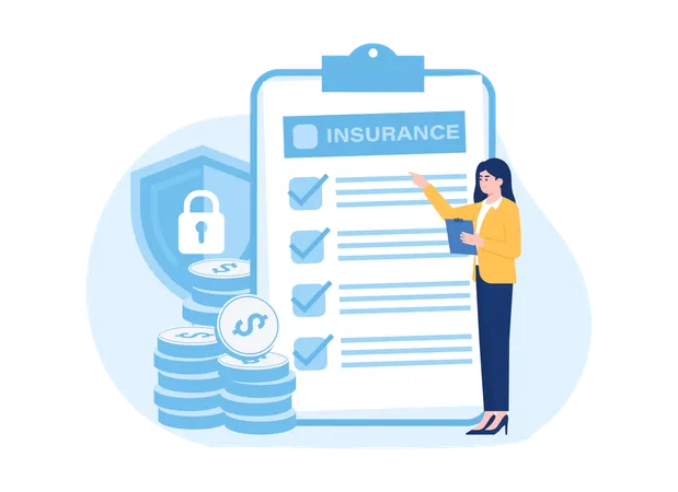 Insurance Security Trending Concept Flat Illustration Illustration
