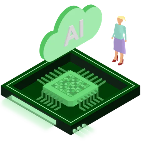 Integração de chip ai  Ilustração