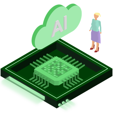 Integración de chip ia  Ilustración