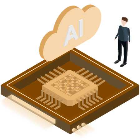 Integración de chip ia  Ilustración