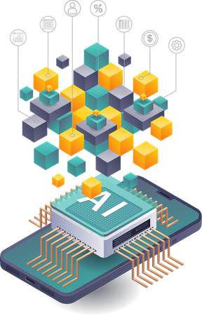 Integration of Blockchain and Smartphone in Business Networking  Illustration