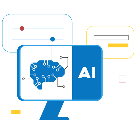 Rede de inteligência artificial  Ilustração