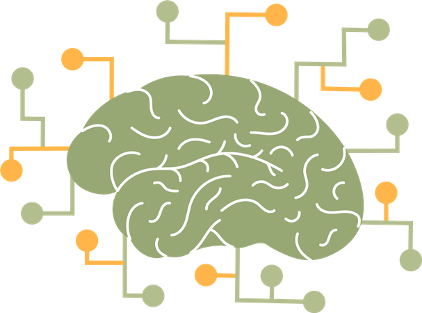 Cerebro de inteligencia artificial  Ilustración