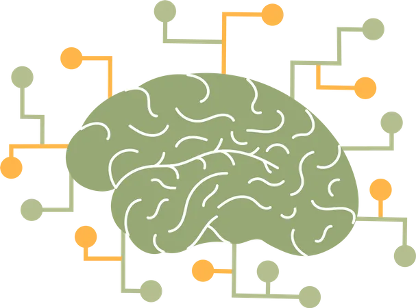 Cerebro de inteligencia artificial  Ilustración