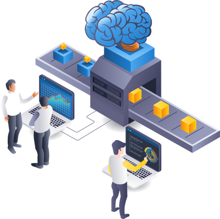 Equipe criou inteligência artificial com máquinas  Ilustração