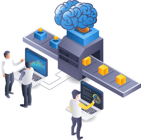 Equipe criou inteligência artificial com máquinas  Ilustração