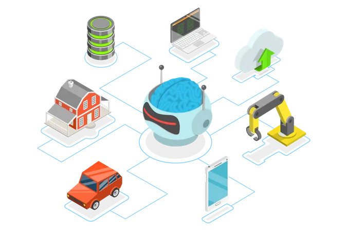 Inteligência artificial e automação  Ilustração