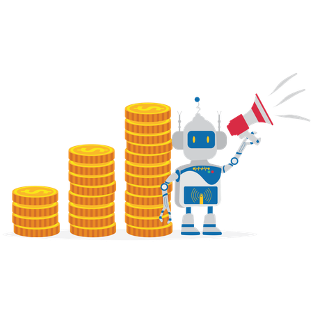 Inteligência artificial Ganhar dinheiro  Ilustração