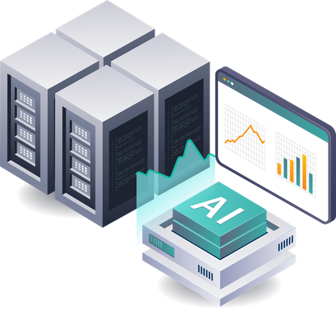 Inteligência Artificial para Análise de Dados de Servidor  Ilustração