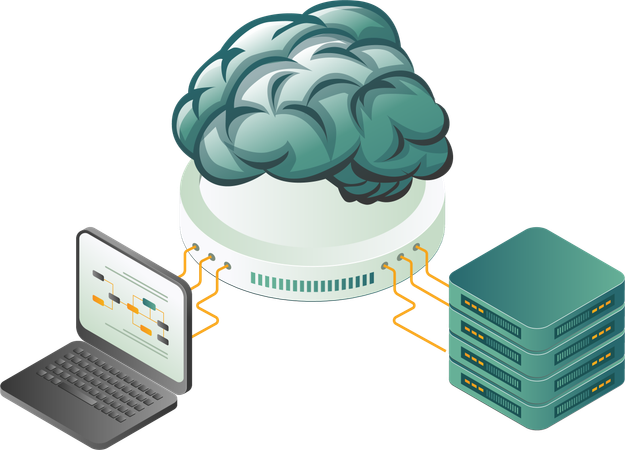 Servidor de dados de tecnologia da informação de inteligência artificial  Ilustração