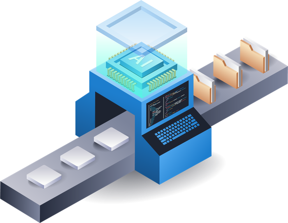 Données de traitement automatique des machines d'intelligence artificielle  Illustration